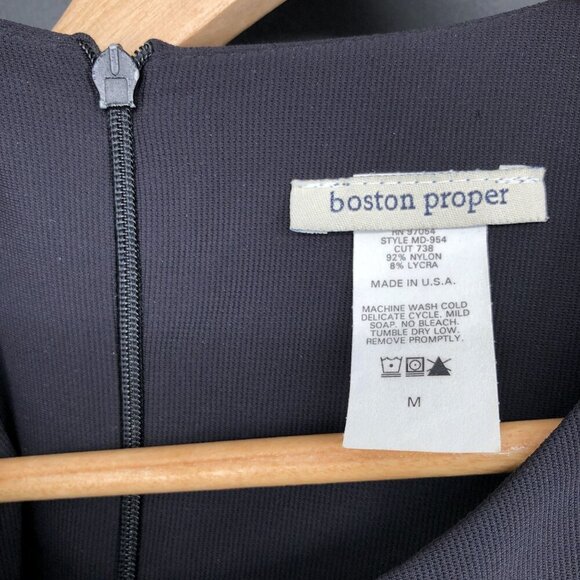 Vintage Boston Proper Women's Sleeveless Shift Dress M Black Little Black Dress - Picture 3 of 6